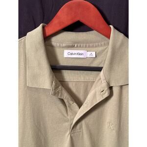 Men’s M Calvin Klein Short Sleeve Polo Lt Olive Green